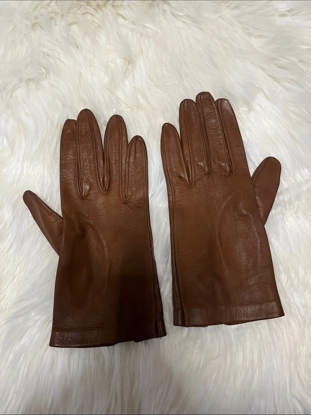 Ladies  Brown Leather Gloves